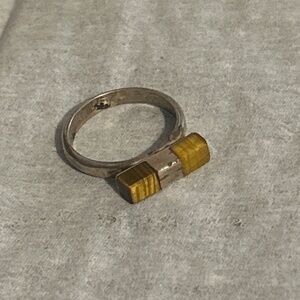 925 genuine all silver 2 stoned ring